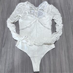 Intimately Free People White/Ivory Lace Bodysuit Super Sexy Size XS
